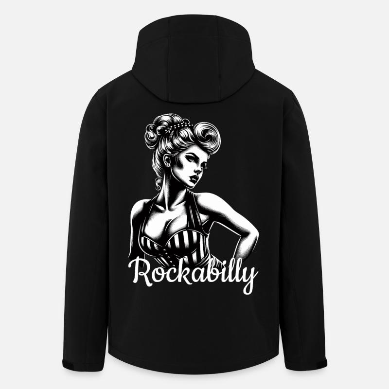 Rockabilly femme cadeau - Veste softshell homme en polyester recyclé Stanley/Stella - noir