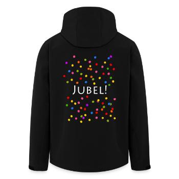 Jubel Konfetti Silvester Karneval - Recycelte Männer Softshell-Jacke von Stanley/Stella - Schwarz - Hinten - AI Model Male 185 light (185cm)