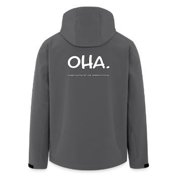 Norddeutschland Spruch Oha Panikattacke - Recycelte Männer Softshell-Jacke von Stanley/Stella - Anthrazit - Hinten - AI Model Male 185 light (185cm)