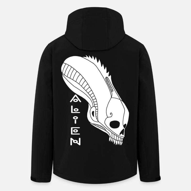 Weißer Alien-Schädel - Recycelte Männer Softshell-Jacke von Stanley/Stella - Schwarz