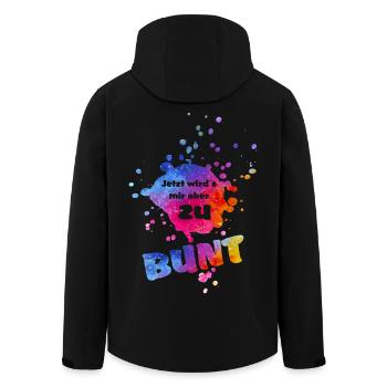 But now it's getting too colorful for me - colorful splashes of color - Men’s Recycled Softshell Jacket by Stanley/Stella - black - Back - AI Model Male 185 light (185cm)