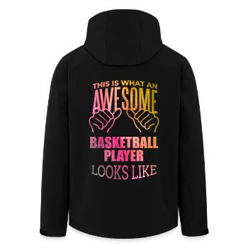 Basketball - Recycelte Männer Softshell-Jacke von Stanley/Stella - Schwarz - Hinten - AI Model Male 185 light (185cm)