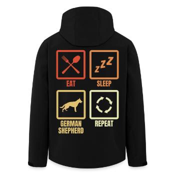 Eat Sleep Shepherd Dog Repeat - Men’s Recycled Softshell Jacket by Stanley/Stella - black - Back - AI Model Male 185 light (185cm)