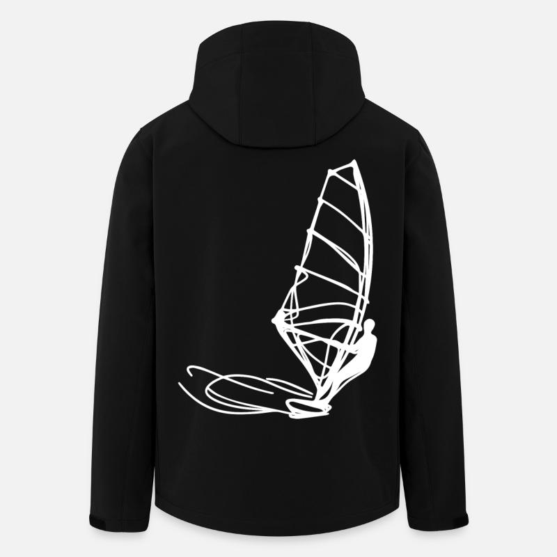 Windsurfer Zeichnung - Recycelte Männer Softshell-Jacke von Stanley/Stella - Schwarz