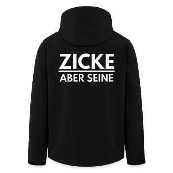 but z*cke seine - Spruch - Men’s Recycled Softshell Jacket by Stanley/Stella - black - Back - AI Model Male 185 light (185cm)