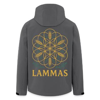 Lammas - Fleur de Vie à partir de Grain - Veste softshell homme en polyester recyclé Stanley/Stella - noir - Dos - AI Model Male 185 light (185cm)