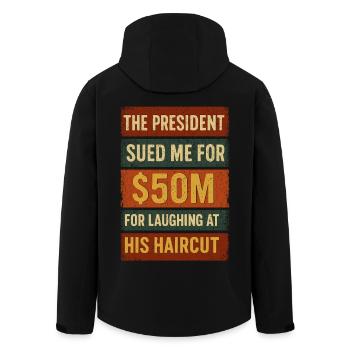 Un président humoristique poursuit le design des mèmes - Veste softshell homme en polyester recyclé Stanley/Stella - noir - Dos - AI Model Male 185 light (185cm)