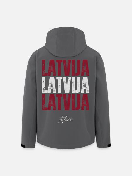 Drapeau de Lettonie, patriote letton - Veste softshell homme en polyester recyclé Stanley/Stella - noir