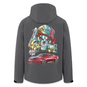 Tête de Mort, Bolide, Voiture Rouge - Veste softshell homme en polyester recyclé Stanley/Stella - noir - Dos - AI Model Male 185 light (185cm)