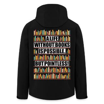 Life Without Books – Possible But Pointless NEG 6C - Men’s Recycled Softshell Jacket by Stanley/Stella - black - Back - AI Model Male 185 light (185cm)