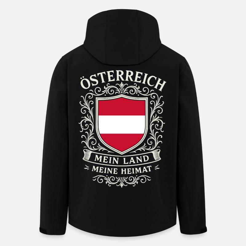 Autriche - Mon pays - Ma maison - Veste softshell homme en polyester recyclé Stanley/Stella - noir