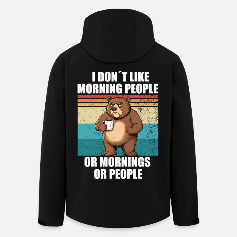 I dont like morning people- Bär Kaffee - Recycelte Männer Softshell-Jacke von Stanley/Stella - Schwarz