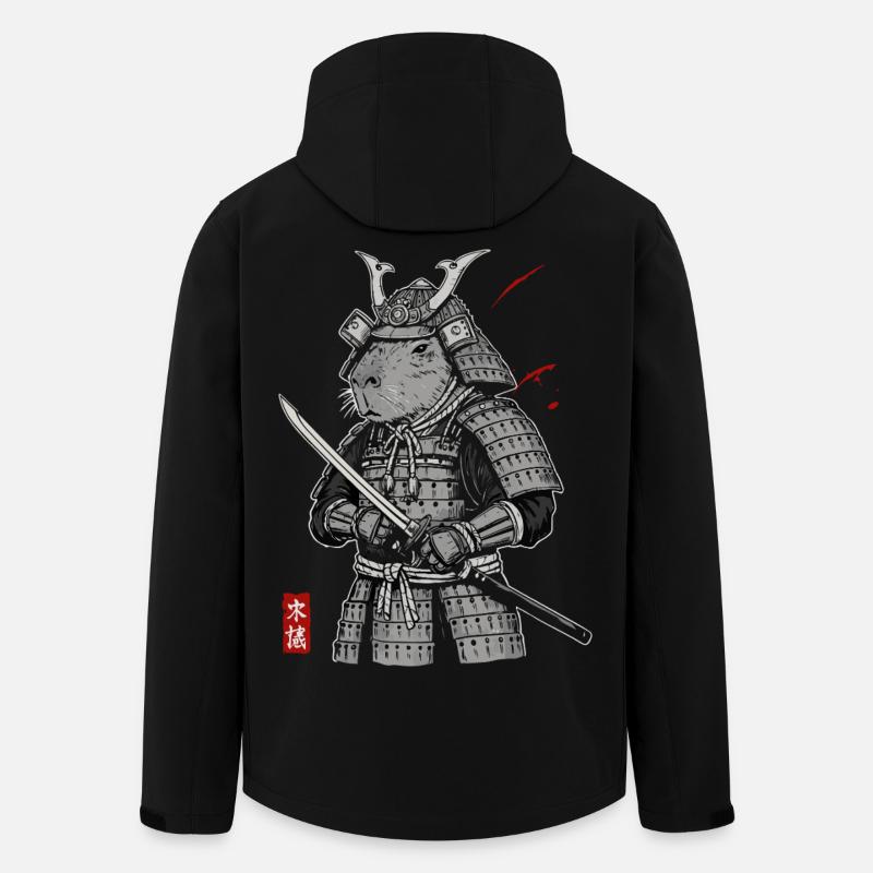 Otaku Katze Samurai - Recycelte Männer Softshell-Jacke von Stanley/Stella - Schwarz