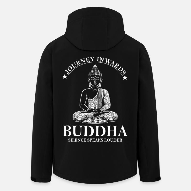 Buddha Design – Silence Speaks Louder - Men’s Recycled Softshell Jacket by Stanley/Stella - black