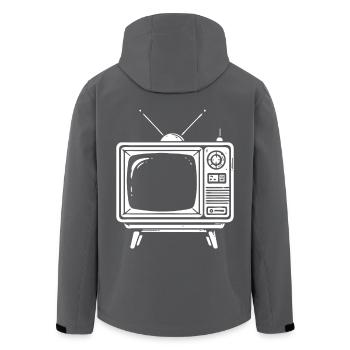 Retro TV Design – Classic Style - Men’s Recycled Softshell Jacket by Stanley/Stella - anthracite - Back - AI Model Male 185 light (185cm)