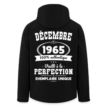 Anniversaire 60 ans - Décembre 1965 Perfection - Veste softshell homme en polyester recyclé Stanley/Stella - noir - Dos - AI Model Male 185 light (185cm)