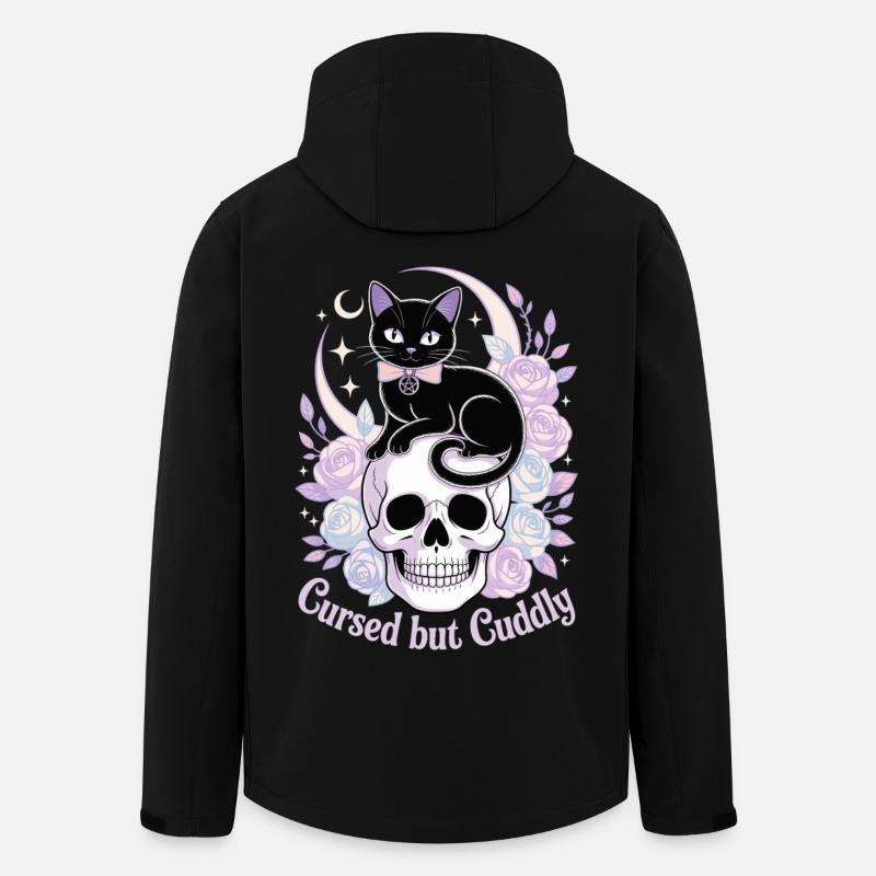 Cursed and Cuddly: Cat Skull - Men’s Recycled Softshell Jacket by Stanley/Stella - black