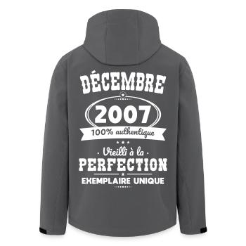 18. Geburtstag - Dezember 2007 Perfektion - Recycelte Männer Softshell-Jacke von Stanley/Stella - Schwarz - Hinten - AI Model Male 185 light (185cm)