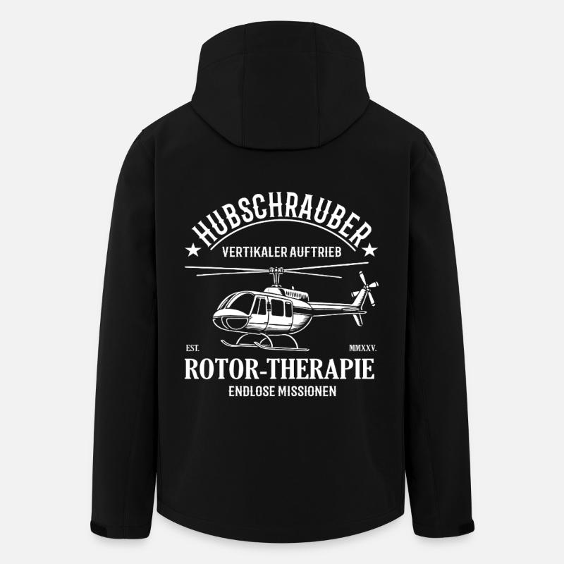 Hubschrauber Design – Vertikaler Auftrieb - Recycelte Männer Softshell-Jacke von Stanley/Stella - Schwarz