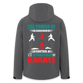 Kyokushin Karate Zanshin Design - Recycelte Männer Softshell-Jacke von Stanley/Stella - Schwarz - Hinten - AI Model Male 185 light (185cm)