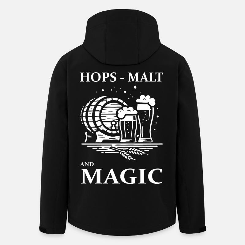 Bier Design – Hops, Malt and Magic - Recycelte Männer Softshell-Jacke von Stanley/Stella - Schwarz