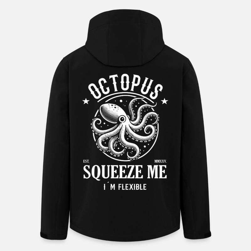 Kraken Design – Serrez-moi, je suis flexible - Veste softshell homme en polyester recyclé Stanley/Stella - noir