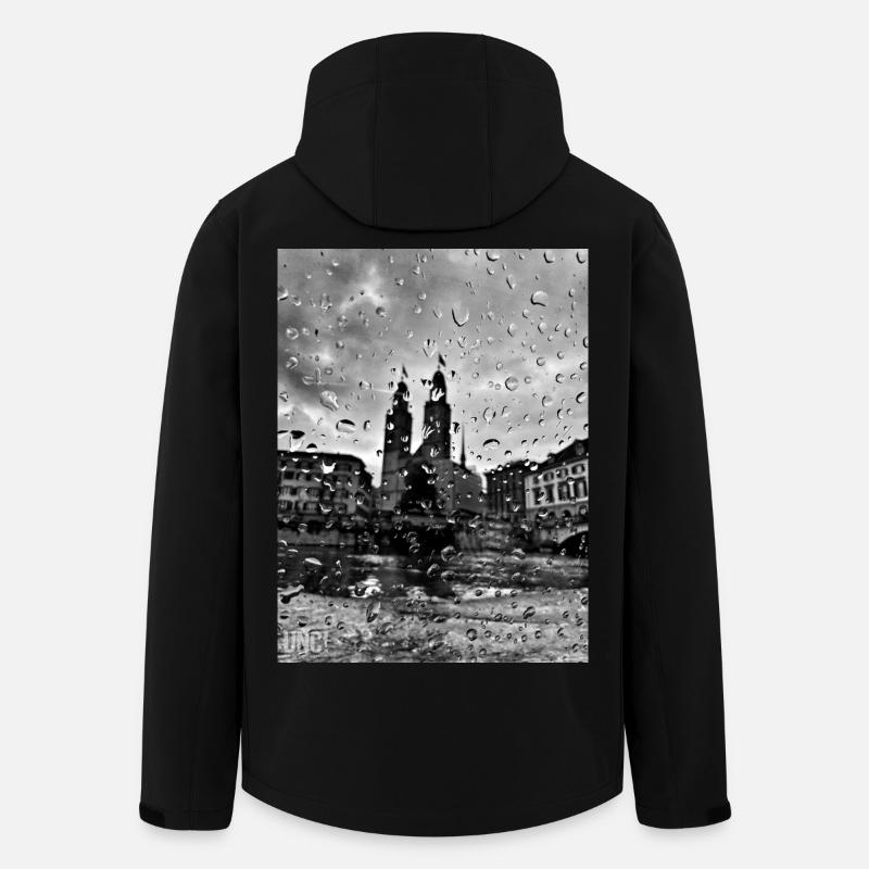 to oldtown Zurich - Recycelte Männer Softshell-Jacke von Stanley/Stella - Schwarz