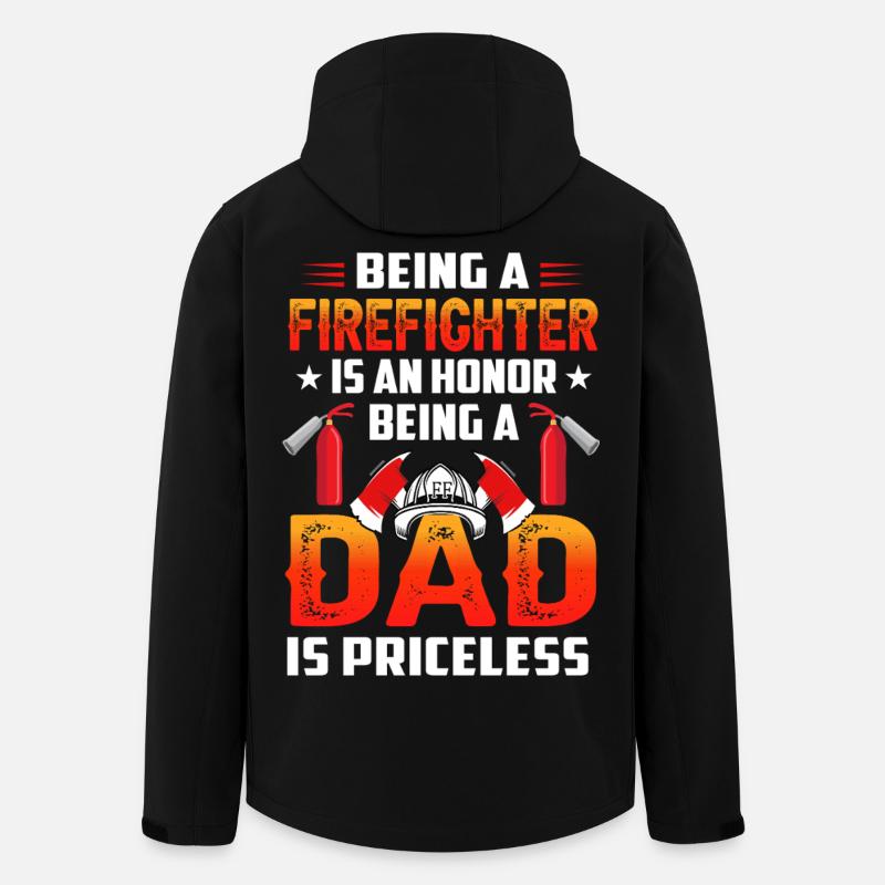 Feuerwehr Papa - Recycelte Männer Softshell-Jacke von Stanley/Stella - Schwarz