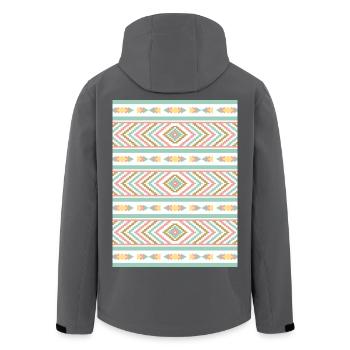 Ambiance bohème élégante en géométrie pastel - Veste softshell homme en polyester recyclé Stanley/Stella - noir - Dos - AI Model Male 185 light (185cm)