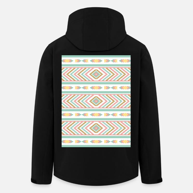 Stylish Boho Vibe Tribal Pastel Geometry - Men’s Recycled Softshell Jacket by Stanley/Stella - black