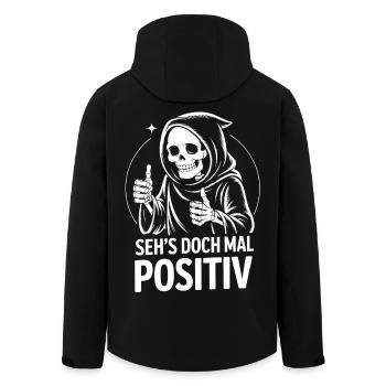 Seh's Doch Mal Positiv Grim Reaper - Recycelte Männer Softshell-Jacke von Stanley/Stella - Schwarz - Hinten - AI Model Male 185 light (185cm)