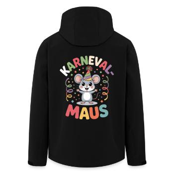 Souris de carnaval Souris de Cologne Souris de carnaval - Veste softshell homme en polyester recyclé Stanley/Stella - noir - Dos - AI Model Male 185 light (185cm)