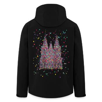 Cathédrale de Cologne Carnaval Carnaval Costume de confettis - Veste softshell homme en polyester recyclé Stanley/Stella - noir - Dos - AI Model Male 185 light (185cm)