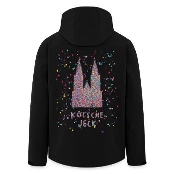Cologne Jeck Cathédrale de Cologne Carnaval Confettis - Veste softshell homme en polyester recyclé Stanley/Stella - noir - Dos - AI Model Male 185 light (185cm)