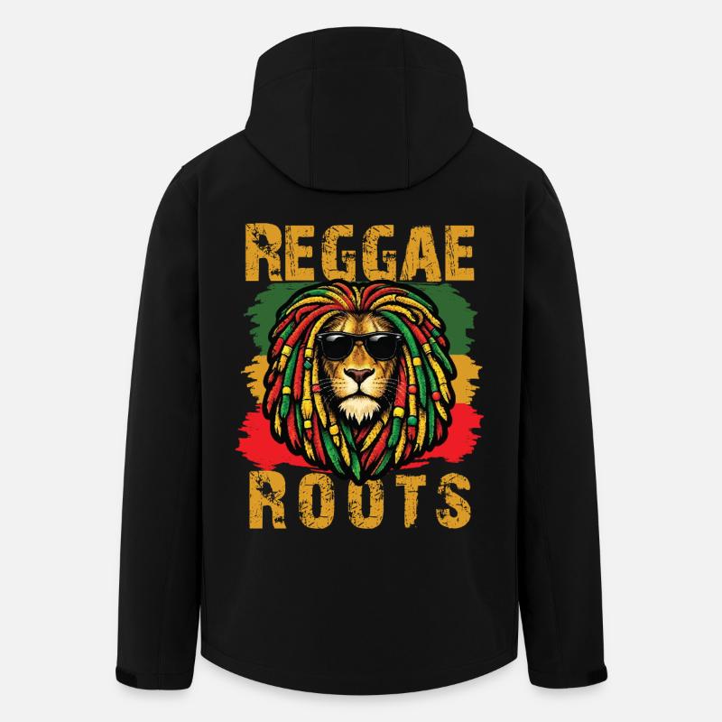Lion Reggae Roots Rasta Vibe - Veste softshell homme en polyester recyclé Stanley/Stella - noir