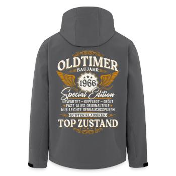 Oldtimer 1966 Baujahr 60. Geburtstag Geschenk - Recycelte Männer Softshell-Jacke von Stanley/Stella - Anthrazit - Hinten - AI Model Male 185 light (185cm)