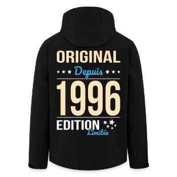 Original depuis 1996 – Anniversaire 30 ans - Veste softshell homme en polyester recyclé Stanley/Stella - noir - Dos - AI Model Male 185 light (185cm)