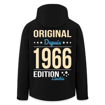 Original seit 1966 – 60-jähriges Jubiläum - Recycelte Männer Softshell-Jacke von Stanley/Stella - Schwarz - Hinten - AI Model Male 185 light (185cm)