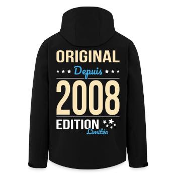 Original seit 2008 – 18. Geburtstag - Recycelte Männer Softshell-Jacke von Stanley/Stella - Schwarz - Hinten - AI Model Male 185 light (185cm)
