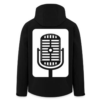 Retro Microphone Emblem - Men’s Recycled Softshell Jacket by Stanley/Stella - black - Back - AI Model Male 185 light (185cm)