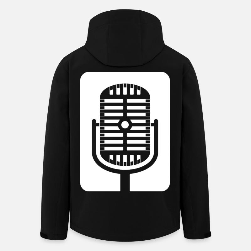 Emblème du micro rétro - Veste softshell homme en polyester recyclé Stanley/Stella - noir