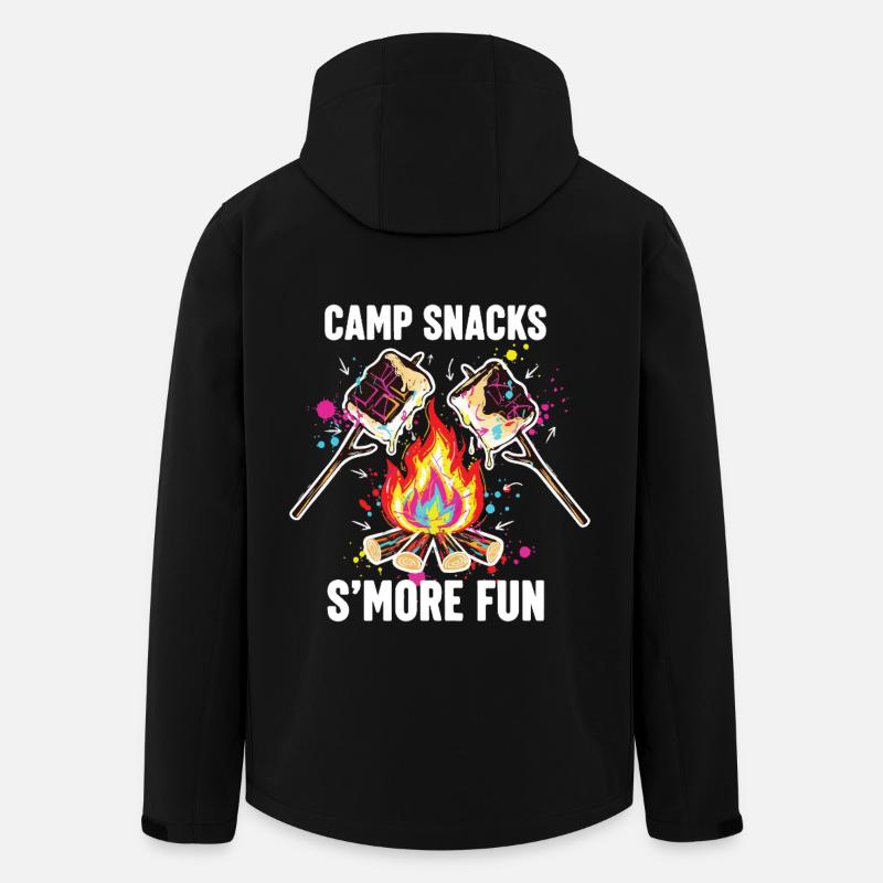 Camp Snacks S'mores Campfire - Men’s Recycled Softshell Jacket by Stanley/Stella - black