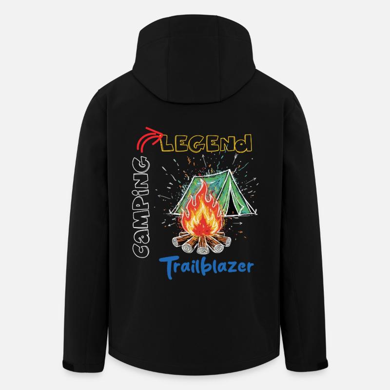 Camping Legend Trailblazer Abenteuer - Recycelte Männer Softshell-Jacke von Stanley/Stella - Schwarz