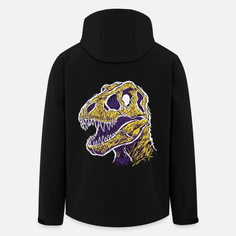 Crâne de T-Rex Dinosaure Artistique - Veste softshell homme en polyester recyclé Stanley/Stella - noir