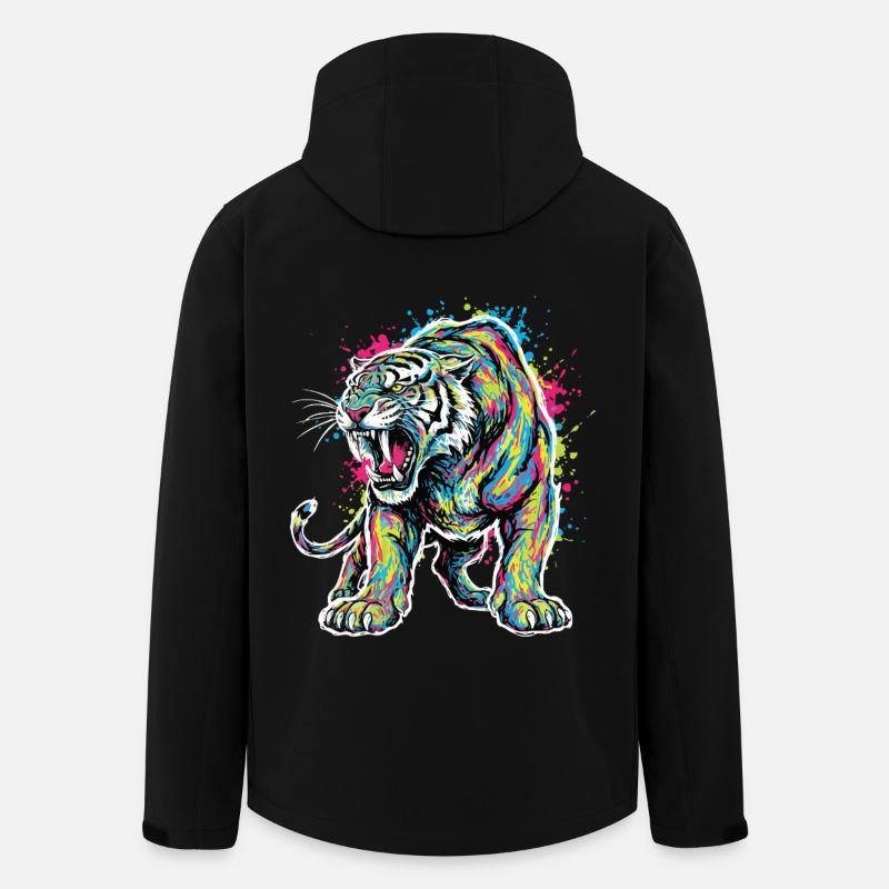 Neon Tiger Artistic Force - Men’s Recycled Softshell Jacket by Stanley/Stella - black