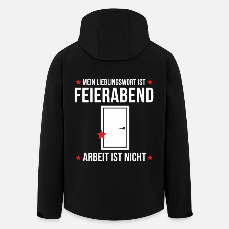 Mein Lieblingswort ist Feierabend Lustiges Design - Men’s Recycled Softshell Jacket by Stanley/Stella - black