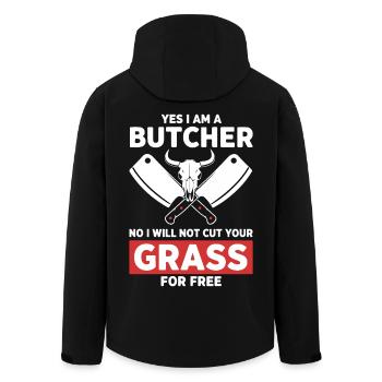 Humor-Schlächter schneidet kein Gras - Recycelte Männer Softshell-Jacke von Stanley/Stella - Schwarz - Hinten - AI Model Male 185 light (185cm)