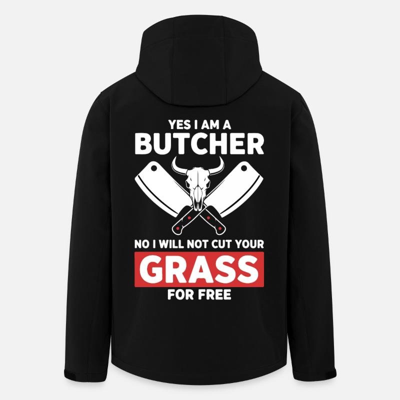 Humour Boucher Coupe Pas Herbe - Veste softshell homme en polyester recyclé Stanley/Stella - noir