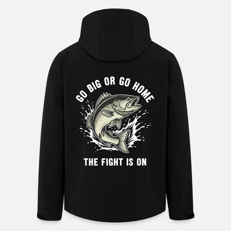 Angelfluss bekämpft große Fische - Recycelte Männer Softshell-Jacke von Stanley/Stella - Schwarz