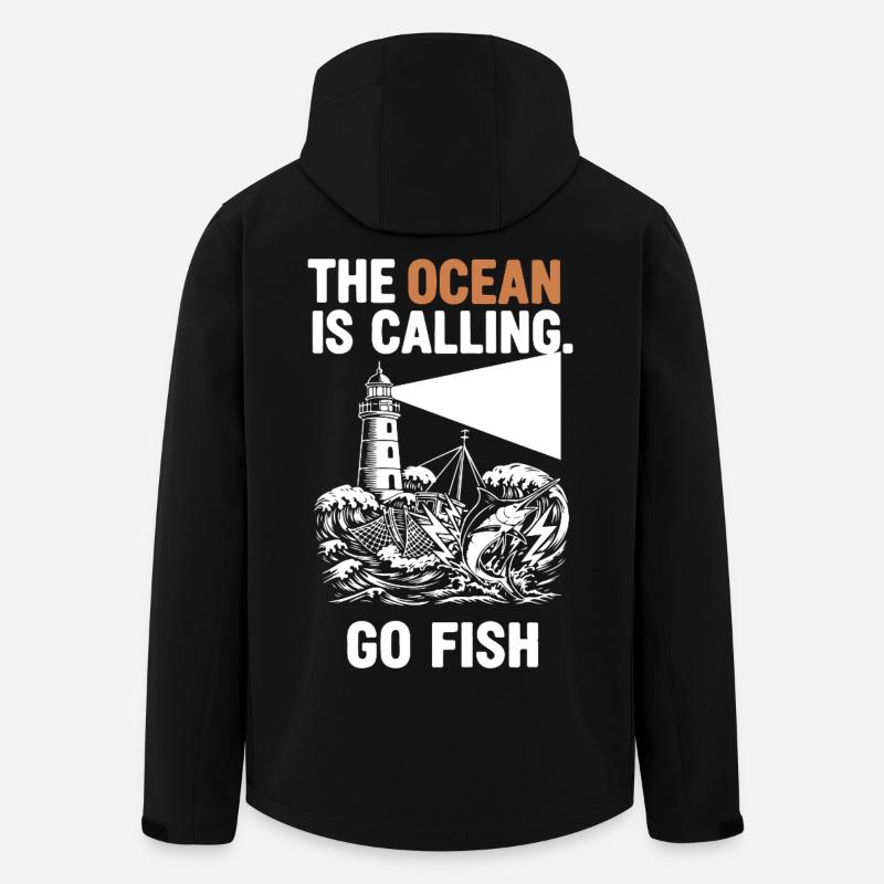 Pêche Mer Ocean Go Fish - Recycelte Männer Softshell-Jacke von Stanley/Stella - Schwarz
